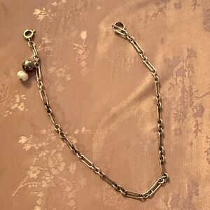 Elegant sterling, silver, and pearl Chain Bracelet